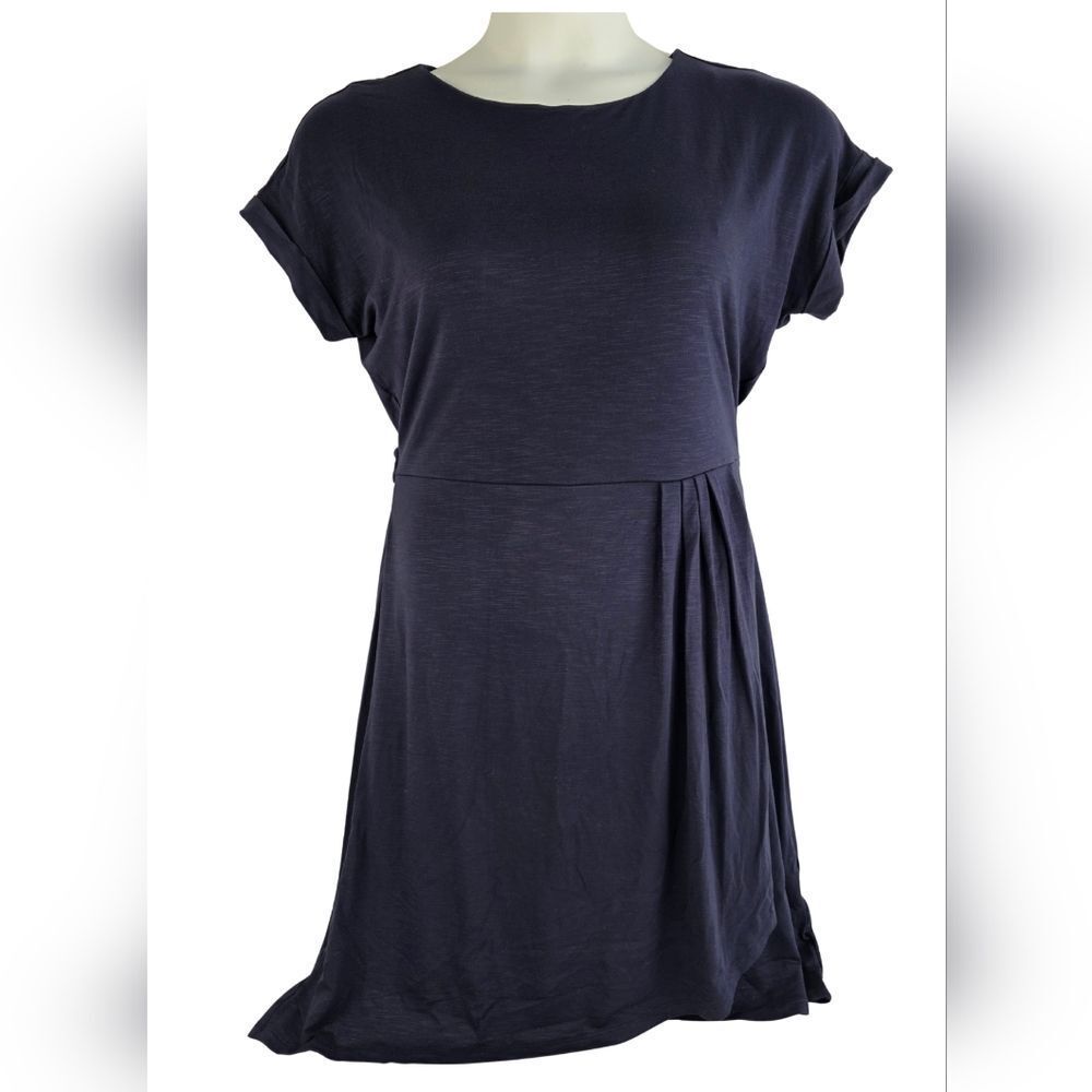 Chaps M Navy Blue Faux Wrap Dress BM-3062